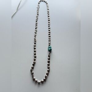 Lucky Brand Silver and Turquoise Beaded Necklace